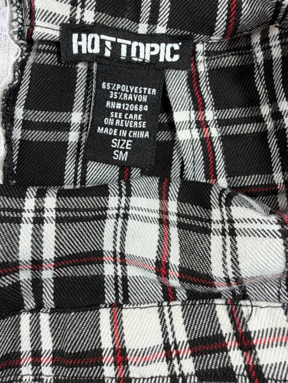 Plaid Pleated Mini Skirt Hot Topic Black Punk Y2K Schoolgirl‎ Punk Grunge Y2K - Picture 8 of 10